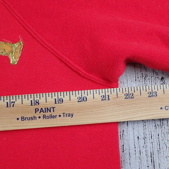 Vintage Hanes Her Way Christmas Floral Crewneck Red Sweatshirt, Women's M - Picture 6 of 8